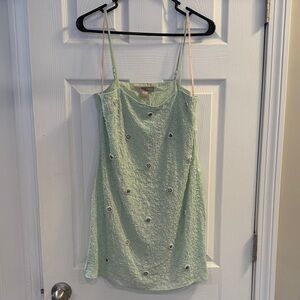 Forever 21 Mint Green Beaded Mini Cami Dress (size S)